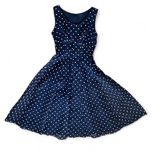 🌟SOLD🌟American Vintage Blue and White Polka Dot Midi Dress